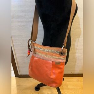 Fossil Key-Per Crossbody, Coated Canvas Orange
